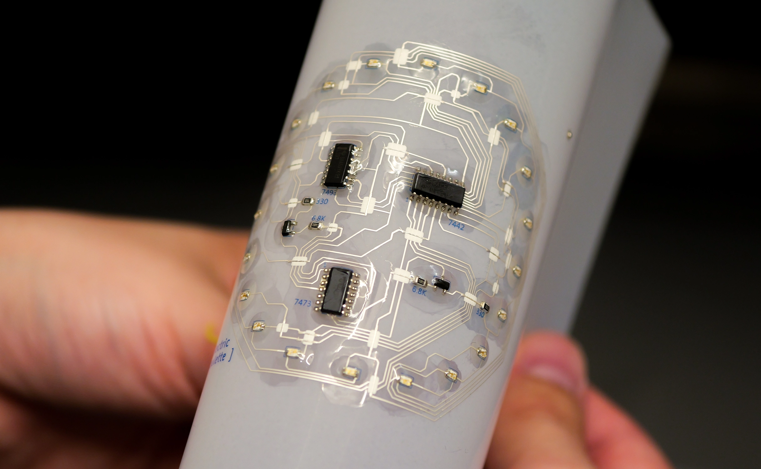 Printing a Flexible PCB LED Roulette with Silver Ink on PET